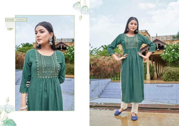 Kalaroop Carbon Fancy Rayon Embroidery Kurti Collection